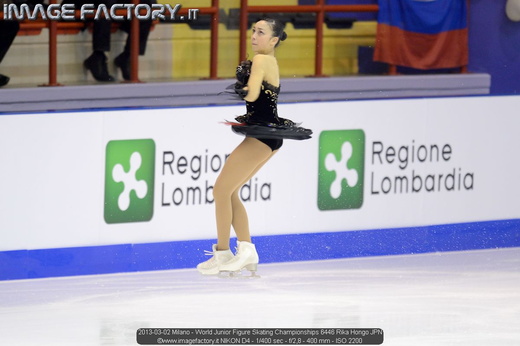 2013-03-02 Milano - World Junior Figure Skating Championships 6446 Rika Hongo JPN